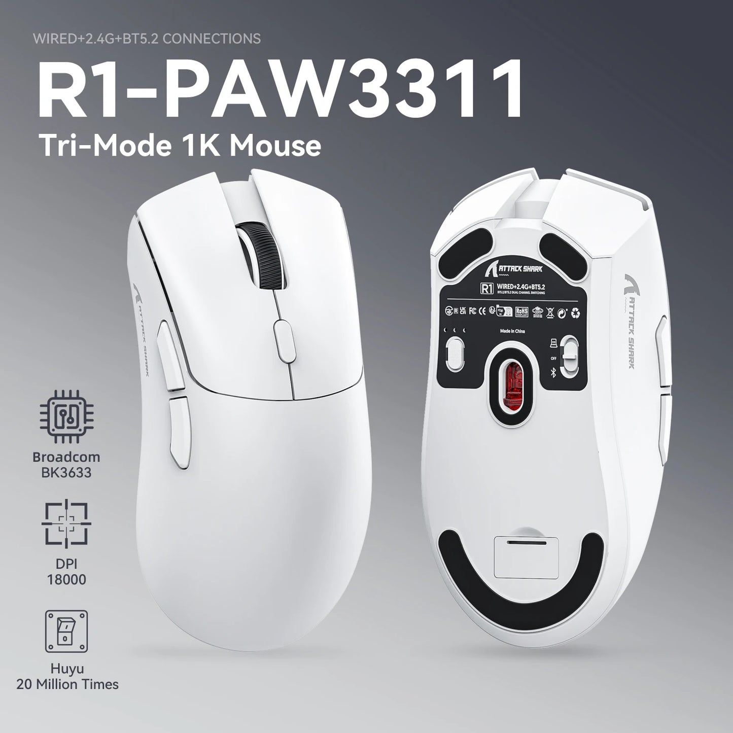 Attack Shark R1 Wireless Gamer Mouse